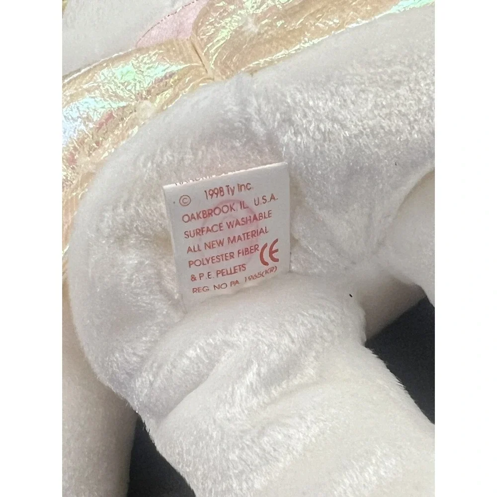 Ty Beanie Baby Halo The Angel‎ Bear Vintage 1998 Brown Nose Tag Free Shipping